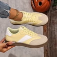 thumbnail image 4 of Womens Skate Shoes Comfy Arch Support Tennis Walking Shoes Fashion Color Block Lace up Nonslip Trainers Sneakers Yellow Size 7.5, 4 of 7