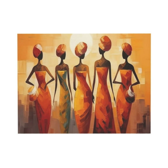 AEFER Abstract African American Wall Art for Living Room Black Art Pictures Black Women Wall Decor African Tribe Painting Artwrok for Bedroom Home Decor,Unframe