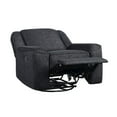 thumbnail image 3 of Lexicon Monterey Chenille Upholstered Swivel Reclining Chair in Ebony, 3 of 5