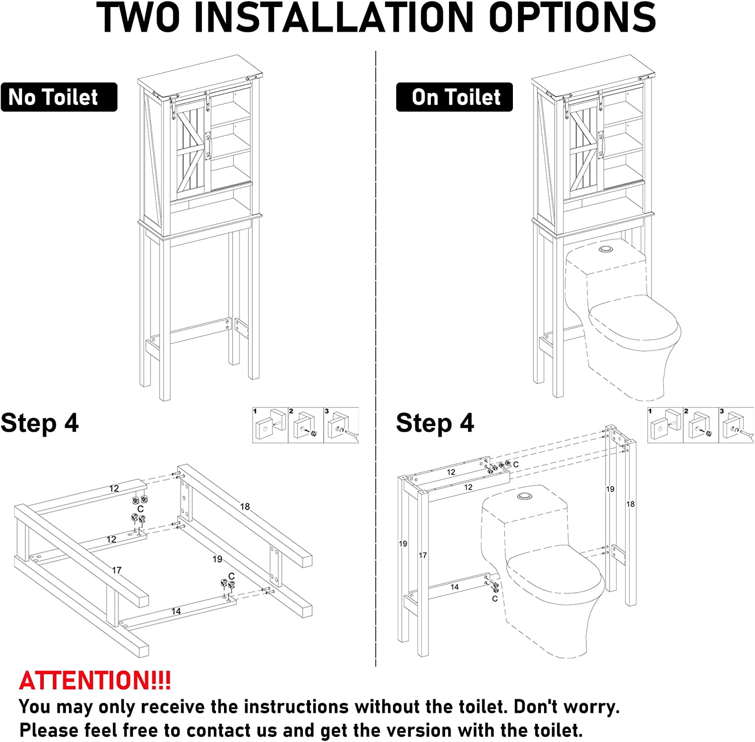 Bathroom Floor Farmhouse Storage with Sliding Barn Door