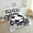 thumbnail image 4 of Erosebridal Soccer Print Bedding Sets Queen with Comforter, Retro American Football Duvet Insert, Modern Balls Player Decor, 3pcs, 4 of 7