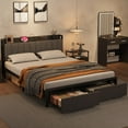 thumbnail image 3 of CazToi Queen Platform Bed Frame with 2 Storage Drawers Charging Station 800LB Capacity, 3 of 7