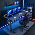 thumbnail image 2 of Legooin Movable Standing Desk 70"W Adjustable Height Work Table 28"-46"H Computer Table, Black, 2 of 9