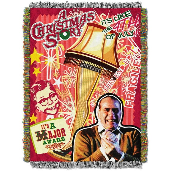 Warner Bros A Christmas Story Tapestry Throw Blanket, 48x60, Multicolor, Polyester, 1 Each