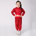 thumbnail image 6 of Kids Sweatsuit Set for Girls 2 Piece Girls Sequin Outfit Long Sleeve Red Cropped Sequin Jacket Pants Set Size 18-24 Months Boys Clothes, 6 of 8