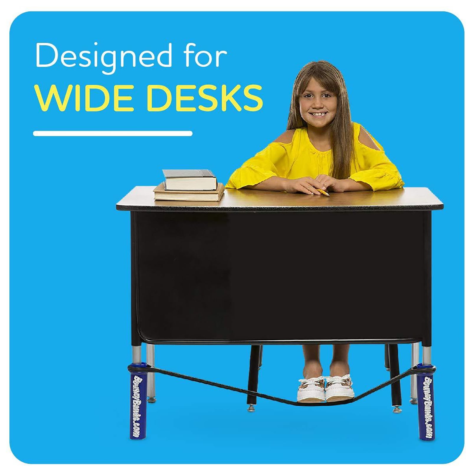 Bouncyband® for Extra-Wide School Desks, Blue Tubes