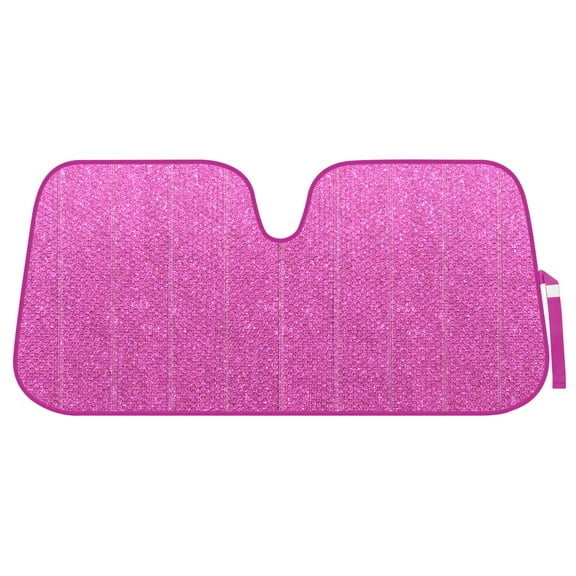 Pink Glitter Front Windshield Shade-Accordion Folding Auto Sunshade for Car Truck SUV-Blocks UV Rays Sun Visor Protector-Keeps Your Vehicle Cool-58 x 24 Inch