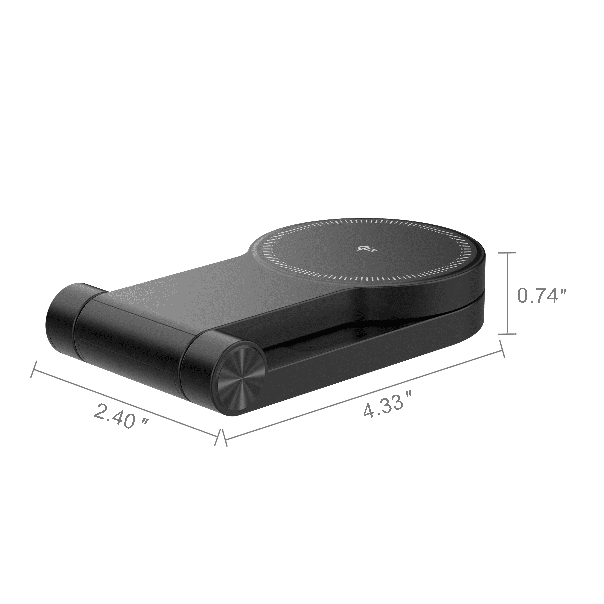 onn 2-in-1 Qi2.0 Wireless Charging Stand, Qi certified, fast charging, Black