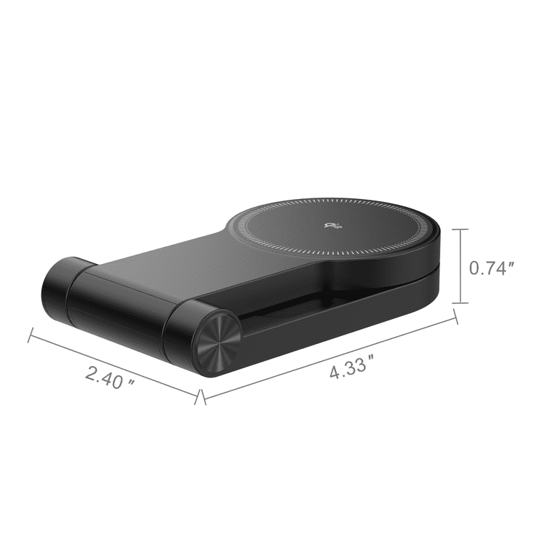 onn 2-in-1 Qi2 Wireless Charging Stand, Black photo 3