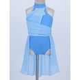 thumbnail image 2 of vastwit Kids Girls Halter Neck Ballet Leotard with Tulle Skirt Lyrical Figure Skating Dress Ballerina Dancewear Light Blue 14, 2 of 7