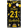 thumbnail image 2 of Glamorous Gold Starry Happy 21st Birthday Banner Background Backdrop Party Supplies Photo Booth Props Birthday Decoration Event Decor, 2 of 6