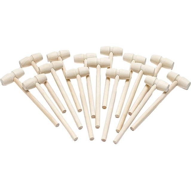 30 piezas Mini martillo de madera mazo juguete para golpear pequeños mazos de madera para corazón de chocolate rompible