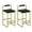 Black,Gold 01, variant on TesNus Bar Stools 31.69" H Gray Velvet Upholstered Gold Metal Frame Square Set Of 2 For Dining Room