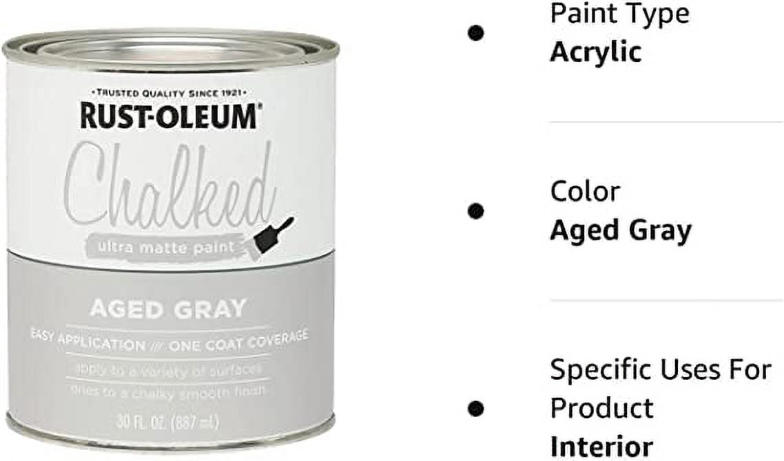 Rust-Oleum 285143 Chalked Ultra Matte Interior Chalked Aged Gray 30 Ounce (Case of 2)