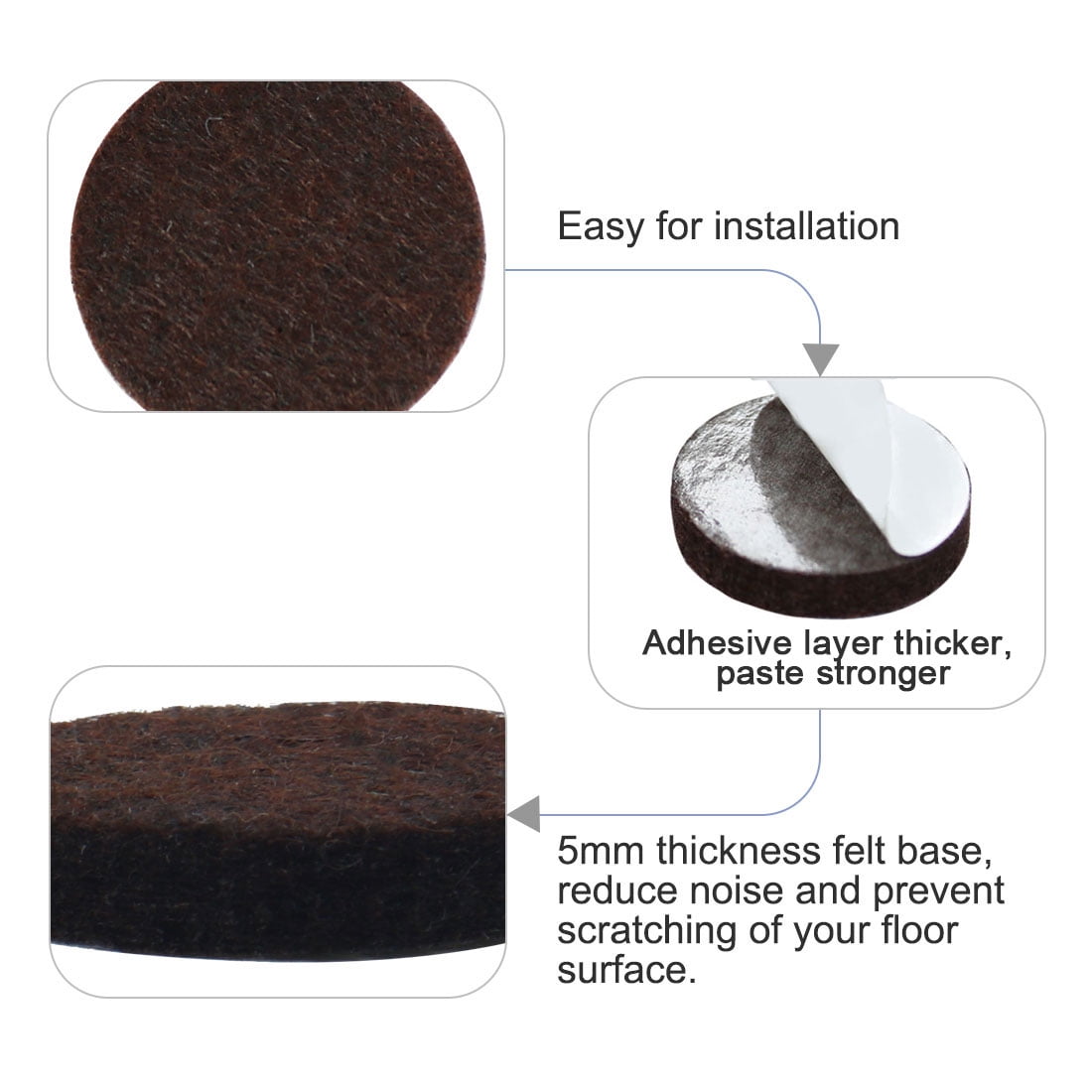 Unique Bargains 90pcs Furniture Pads Round 3/4" Self-stick Non-slip Felt Pads