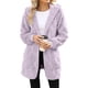 thumbnail image 1 of Chaqueta de Mujer con Cremallera, Bolsillos, Capucha Larga Extragrande, Mangas Largas Afelpadas, Abrigo de Peluche Cálido XL, 1 of 10