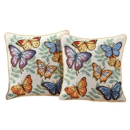 - Butterfly Decorative Tapestry Accent Pillow Covers, 17