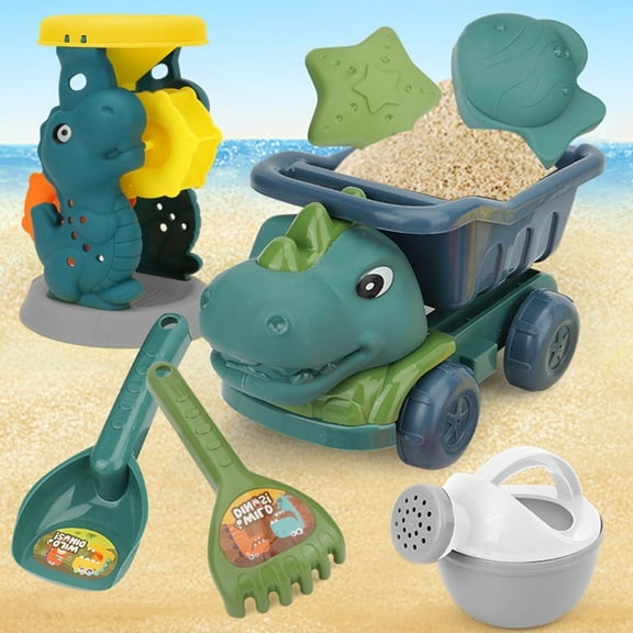 Rciityk 7 Pieces Beach Toy Sand Set Toddlers Sand Toys, Summer Water Toys, Beach Play Water Digging, Shovel, Sand Molds Outdoor Sandbox Toys for Boys Girl Age 3-10