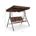 thumbnail image 6 of Best Choice Products 2-Seater Outdoor Adjustable Canopy Swing Glider Patio Bench w/ Textilene, Steel Frame - Brown, 6 of 6
