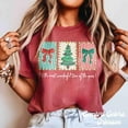 thumbnail image 3 of It’s the Most Wonderful Time of the Year Graphic Print T-Shirt | Christmas Tree & Bow Design | Holiday Beige Tee, 3 of 6