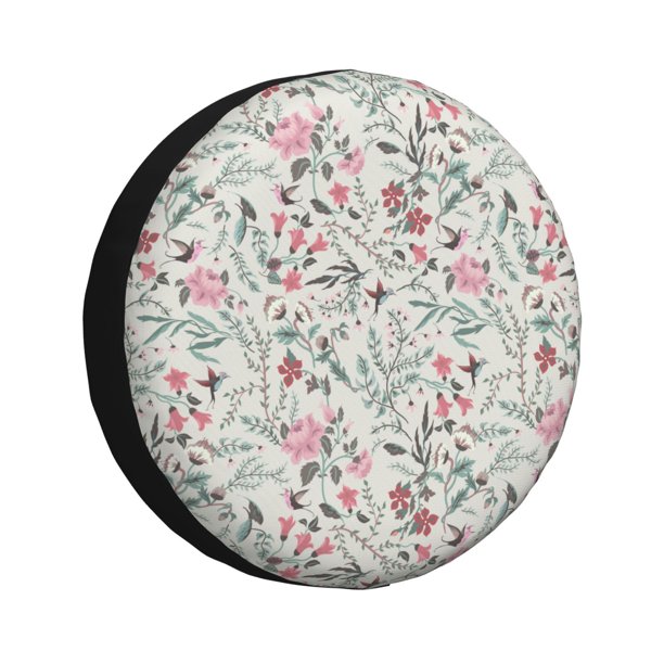 Fotbe Fairy Floral Funda de Llanta de Repuesto con Estampado, Engrosada, Ajuste Universal para Jeep, Remolque, RV, SUV, Camión-15 inch