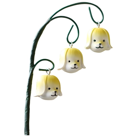 3 Pcs Miniature Garden Decor, Puppy Flower Dollhouse Decor with Bendable Stakes, Resin Craft Dog Ornament for Fairy Garden Micro Landscape Potted Plants DIY Outdoor Ornaments