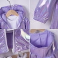thumbnail image 5 of YunPes Toddler Girls Metallic Shiny Jacket Zip-Up Hooded Windbreaker with Elastic Waist Y2K Trendy Glitter Outdoor Clothes, 5 of 5