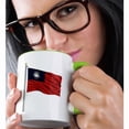 thumbnail image 2 of 3drose, Flag of Taiwan on a Flag Pole Over White Taiwanese, 15oz Two-tone Green Mug, 2 of 6