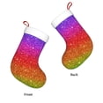 thumbnail image 3 of Daiia Rainbow Glitter Print Christmas Stocking，18"Large Knitted Xmas Stocking for Kids, Family Stocking for Fireplace Christmas Holiday Party Decoration, 3 of 7