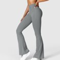 thumbnail image 4 of Pants for Women Ladies Scrunch Flare Legging V Back Lift Wide Leg High Waist Gym Workout Yoga Pant Yoga Pants Women Grey S, 4 of 7