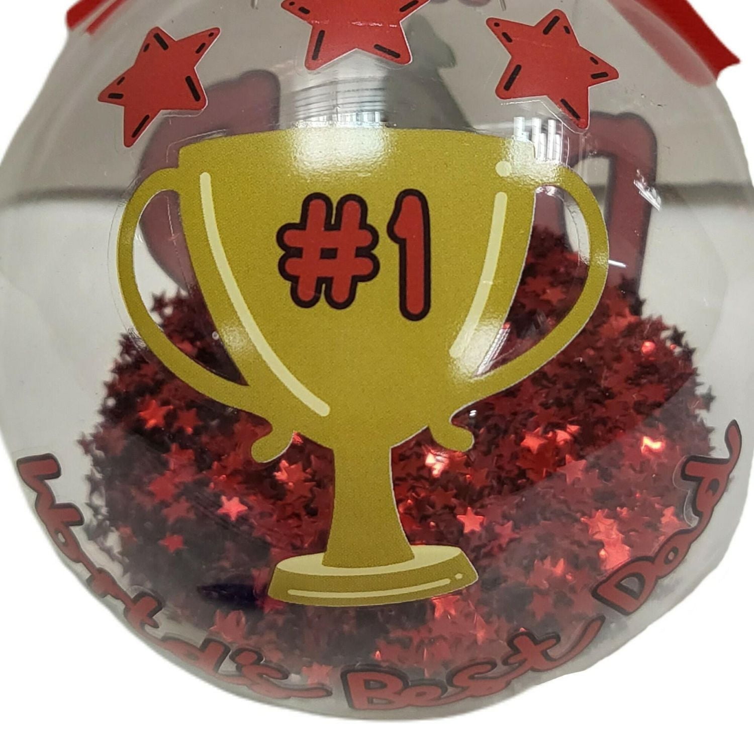 « #1 Papa » Ornement de Noël à collectionner, 4 po, Temps des Fêtes « #1 Papa » Ornement de verre à collectionner