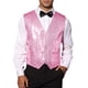 thumbnail image 1 of CHALECO SIN MANGAS DE LENTEJUELAS BRILLANTES INSPIRAR CHIC PARA HOMBRE, V-CUELLO, TRAJE DE FIESTA, M ROSA, 1 of 5