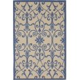 thumbnail image 1 of Unique Loom Botanical Collection Ornate, Floral, Border, Victorian, Indoor and Outdoor Area Rug, 4 x 6 ft, Blue/Beige, 1 of 5