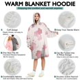 thumbnail image 5 of Wearable Oversized Blanket,Pioneer Flower Floral Print Pattern Wearable Blanket Hoodie for Adults,Cozy Hooded Blankets with Super Pockets,Super Warm Fuzzy Pullover for Women & Men, 5 of 6