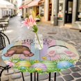 thumbnail image 4 of Easter Fitted Tablecloth with Elastic Edged, Round Table Cloth for Dining Table, Spring Easter Eggs Bunny Colorful Wooden Grain Waterproof Oil Proof Table Cover for Indoor Outdoor 36"-44", 4 of 8