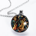thumbnail image 2 of Musical Instrument Stunning Glass Circular Pendant Necklace - Handcrafted Unique Design for Fashion Forward Necklaces, 2 of 5