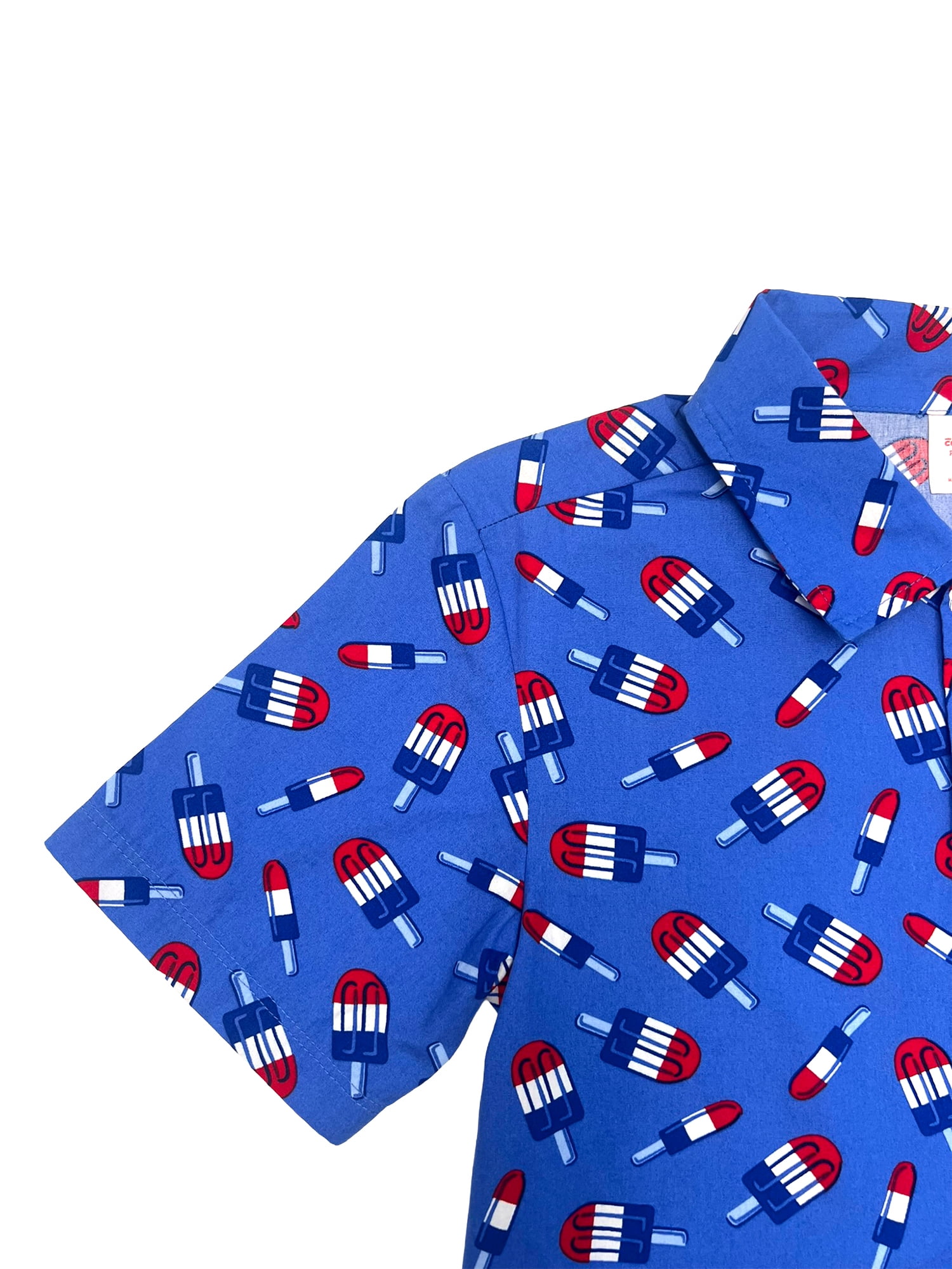 Way To Celebrate Boys Patriotic Americana Woven Button Up, Sizes 4-18