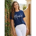thumbnail image 2 of Mommy and Me Matching Shirts Fashionable Letters Printed Short Sleeve Crew Neck Tops, 2 of 7