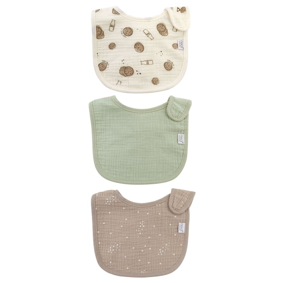 Neat Solutions 3 Pack Muslin Infant Unisex Baby Bibs