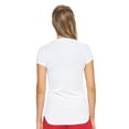 thumbnail image 3 of Expert Brand USA-Made Women's TriTec Active Deep V-Neck T-Shirt, White, Medium, 3 of 5