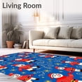 thumbnail image 2 of ODIKA 6'x9' Machine Washable Non-Slip Area Rug, Whimsical Snow Day Parade with Glimmering Starburst High Traffic Rug with Pad, Blue, 624461, 2 of 8