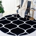 thumbnail image 2 of SAFAVIEH Tahoe Thelma Quatrefoil Shag Area Rug, 6'7" x 6'7" Round, Navy/White, 2 of 8