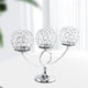 thumbnail image 5 of Candelabro de metal con portavelas de cristal, centro de mesa para decoración del hogar Plata, 5 of 8