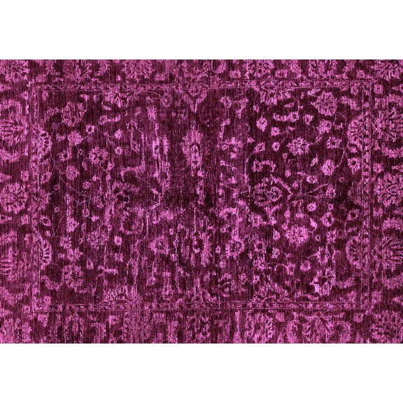 Ahgly Company Indoor Rectangle Abstract Purple Modern Area Rugs, 5' x 7'