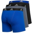 thumbnail image 2 of Adidas Men's Stretch Cotton Boxer Brief Underwear (3-Pack) - Blue/Grey/Black (L), 2 of 4