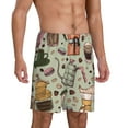 thumbnail image 2 of Logiee Coffee Makers Macaroons Chocolate Print Men's Pajama Shorts with Drawstring & Pockets,Sleep Shorts for Men,Sleepwear Bottoms,Elastic Waistband Loungewear-4X-Large, 2 of 6