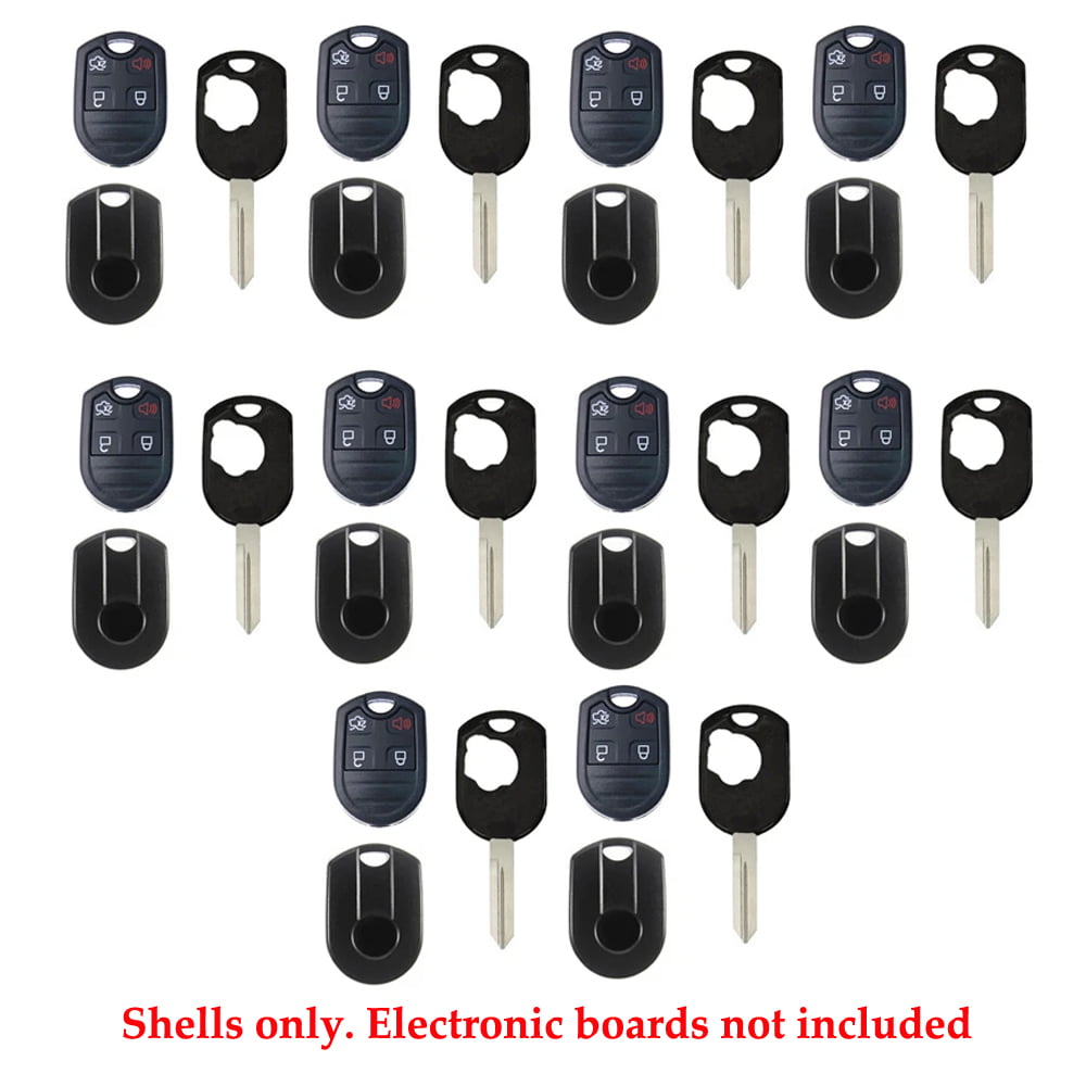 10 Pack New Remote Control Fob Case Shell 4B Fit For Ford Rubber Pad 
