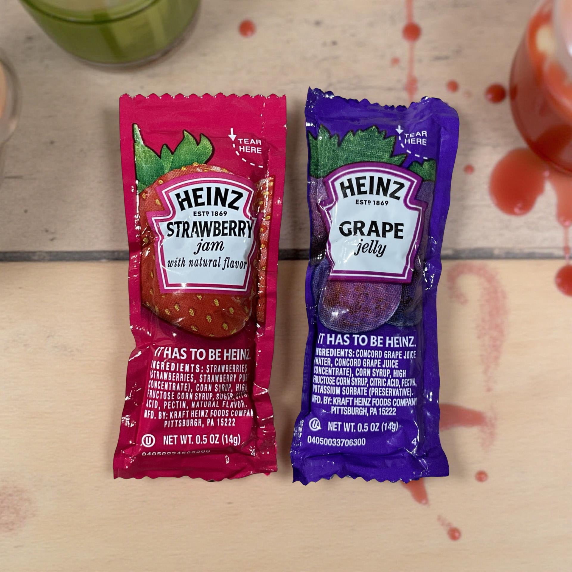 Grape Jelly & Strawberry Jam Single Serve Packets Combo | 50 Pack
