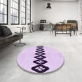 thumbnail image 4 of Ahgly Company Machine Washable Indoor Round Transitional Rich Lilac Purple Area Rugs, 8' Round, 4 of 7
