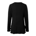 thumbnail image 5 of UJNDER Women's Long Sleeve Solid Color Knit Cardigan Mid Length Open Front Sweater Coat with Pockets for Fall Winter Casual Outfits Black L, 5 of 6